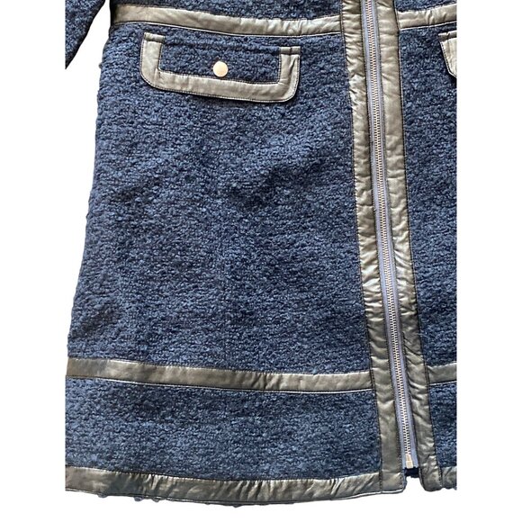 City Chic Winter Escape Coat Navy Blue Longline Jacket Women’s Size 14 - Picture 10 of 14